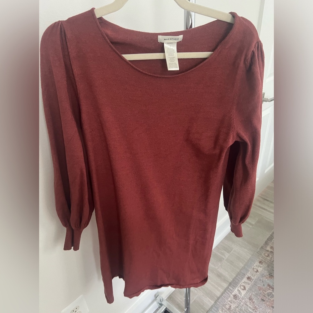 MAX STUDIO SWEATER DRESS IN WOMENS SIZE SMALL RUST ORANGE